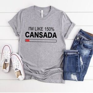 Bella Canvas 150% Cansada Graphic T-Shirt Gray Unisex XL Spanish Humor Tee
